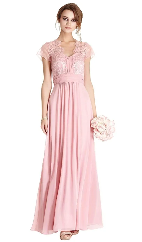 Animal - print wedding guest dresses in subtle colors for a bold statementAspeed Design - Lace Scalloped V-neck Mother of Bride Dress