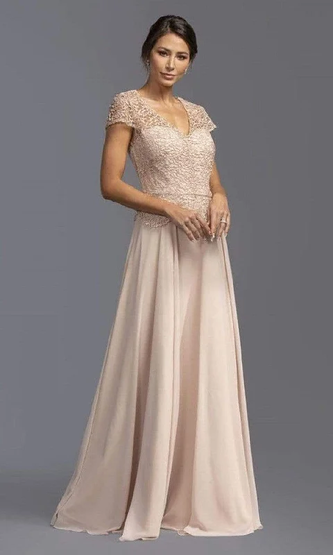 Wedding guest dresses with button - down fronts and A - line silhouettesAspeed Design - M2083 Short Sleeve Lace Peplum Dress Wedding guest dresses with button - down fronts and A - line silhouettesAspeed Design - M2083 Short Sleeve Lace Peplum Dress