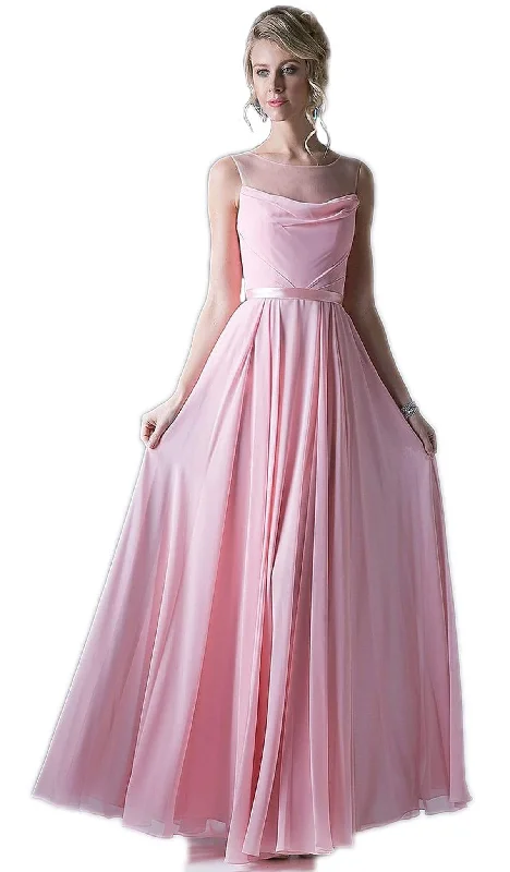 Metallic wedding guest dresses for a glamorous weddingCinderella Divine - Sleeveless Illusion Bateau Pleated A-line Dress Metallic wedding guest dresses for a glamorous weddingCinderella Divine - Sleeveless Illusion Bateau Pleated A-line Dress