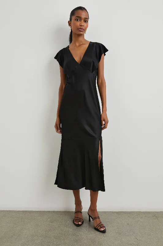 Geometric - printed wedding guest dresses for a modern weddingDINA DRESS - BLACK