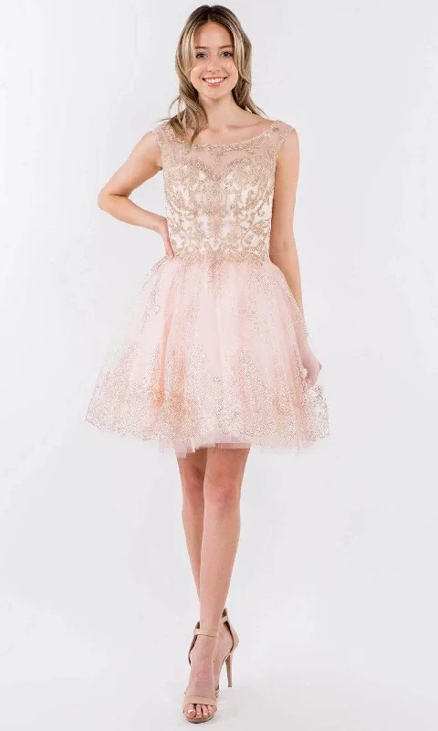 Mini cocktail dresses with a beaded bodice and a flirty A - line skirtElizabeth K - Illusion Scoop A-Line Cocktail Dress GS1964 Mini cocktail dresses with a beaded bodice and a flirty A - line skirtElizabeth K - Illusion Scoop A-Line Cocktail Dress GS1964
