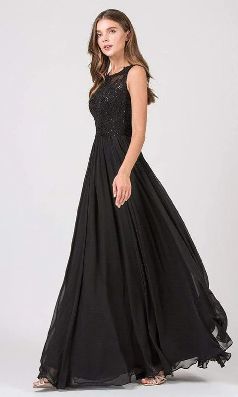Asymmetric - hem wedding guest dresses in metallic huesEureka Fashion - 3711 Sleeveless Lace Scoop Chiffon A-line Dress Asymmetric - hem wedding guest dresses in metallic huesEureka Fashion - 3711 Sleeveless Lace Scoop Chiffon A-line Dress
