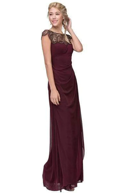 Wedding guest dresses with tassel - adorned belts and A - line skirtsEureka Fashion - Beaded Illusion Bateau Sheath Dress R216SC Wedding guest dresses with tassel - adorned belts and A - line skirtsEureka Fashion - Beaded Illusion Bateau Sheath Dress R216SC