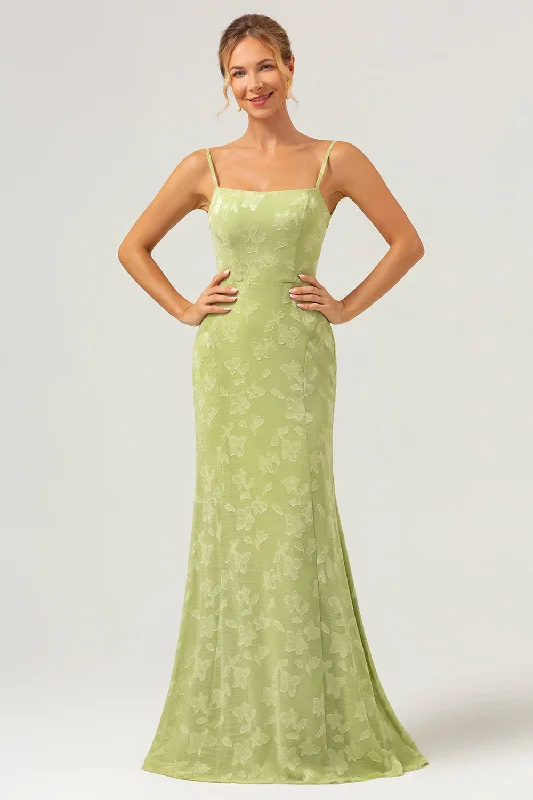Sleeveless wedding guest dresses with pleated bodicesGreen Mermaid Spaghetti Straps Embroidered Bridesmaid Dress with Lace Up Back Sleeveless wedding guest dresses with pleated bodicesGreen Mermaid Spaghetti Straps Embroidered Bridesmaid Dress with Lace Up Back