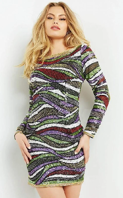 Wedding guest dresses with tiered skirts for a feminine lookJovani 1245 Multi Beaded Long Sleeve Cocktail Dress Wedding guest dresses with tiered skirts for a feminine lookJovani 1245 Multi Beaded Long Sleeve Cocktail Dress