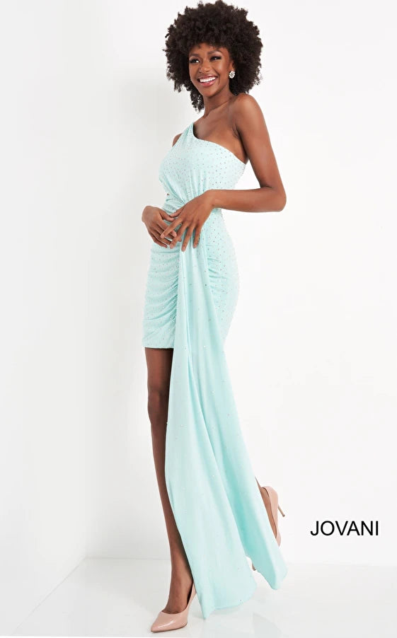 Cotton wedding guest dresses with smocked details for a casual weddingJovani 04153 One Shoulder Short Homecoming Dress Cotton wedding guest dresses with smocked details for a casual weddingJovani 04153 One Shoulder Short Homecoming Dress
