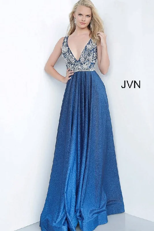 Bodycon dress with a scalloped edge​Jovani 4608 Beaded Long Prom Dress