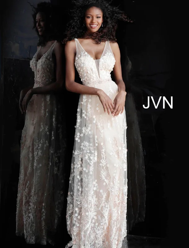 Bodycon dress with a peplum hem​Jovani 66127 Long Formal Dress
