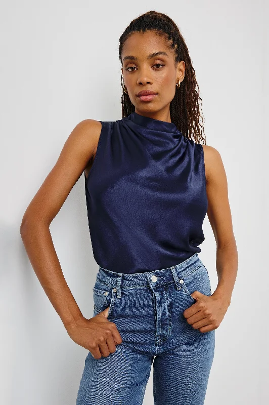 Wedding guest dresses with tiered skirts for a feminine lookKALEEN TOP - NAVY