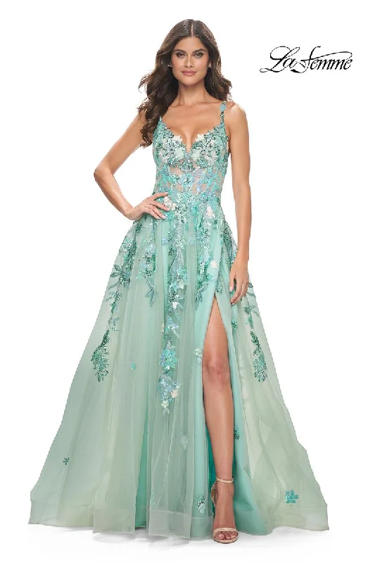 Party dresses with a V - neck design to enhance the neckline​La Femme Dress 32347