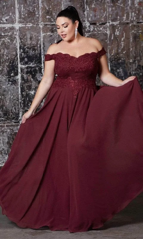 Wedding guest dresses with cold - shoulder ruffled sleeves and knee - length hemsLadivine 7258 - Chiffon Lace Embellished A-Line Gown Wedding guest dresses with cold - shoulder ruffled sleeves and knee - length hemsLadivine 7258 - Chiffon Lace Embellished A-Line Gown