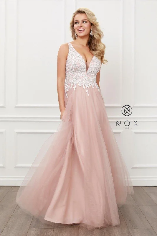Bodycon dress with a patchwork pattern​Long Low Cut Prom Dress