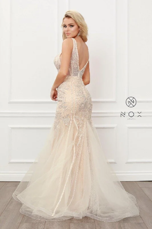 Bodycon dress with a metallic finish​Long Ball Gown Mermaid Dress