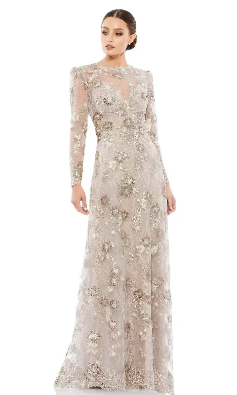 Sequined wedding guest dresses for an evening weddingMac Duggal Evening - 67875D Illusion Jewel A-Line Evening Dress