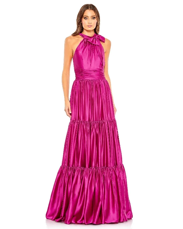 Wedding guest dresses with gathered skirts and V - necklinesMac Duggal 50658 Halter Long Metallic Dress Wedding guest dresses with gathered skirts and V - necklinesMac Duggal 50658 Halter Long Metallic Dress