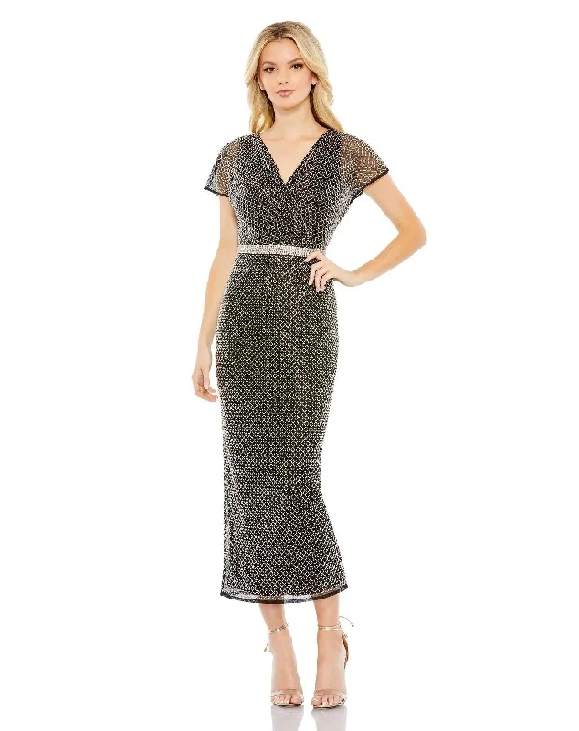 Wedding guest dresses with ruched bodices and spaghetti strapsMac Duggal 93787 Long Formal Beaded Dress Wedding guest dresses with ruched bodices and spaghetti strapsMac Duggal 93787 Long Formal Beaded Dress