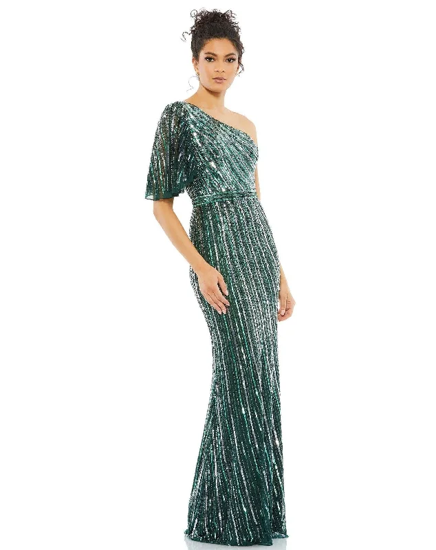 Mini wedding guest dresses with glittery accents for a trendy lookMac Duggal 5000 One Shoulder Long Formal Dress Mini wedding guest dresses with glittery accents for a trendy lookMac Duggal 5000 One Shoulder Long Formal Dress