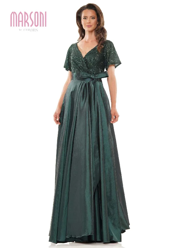 Bodycon dress with a transparent panel​Marsoni M316 Colors Long Formal A Line Dress