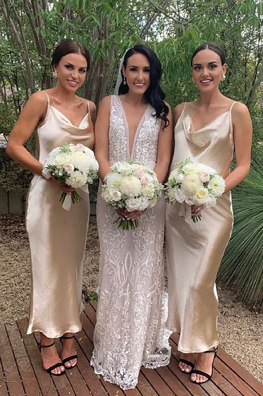 Polka - dot - printed wedding guest dresses with short sleevesMermaid Spaghetti Straps Blush Simple Bridesmaid Dress Polka - dot - printed wedding guest dresses with short sleevesMermaid Spaghetti Straps Blush Simple Bridesmaid Dress