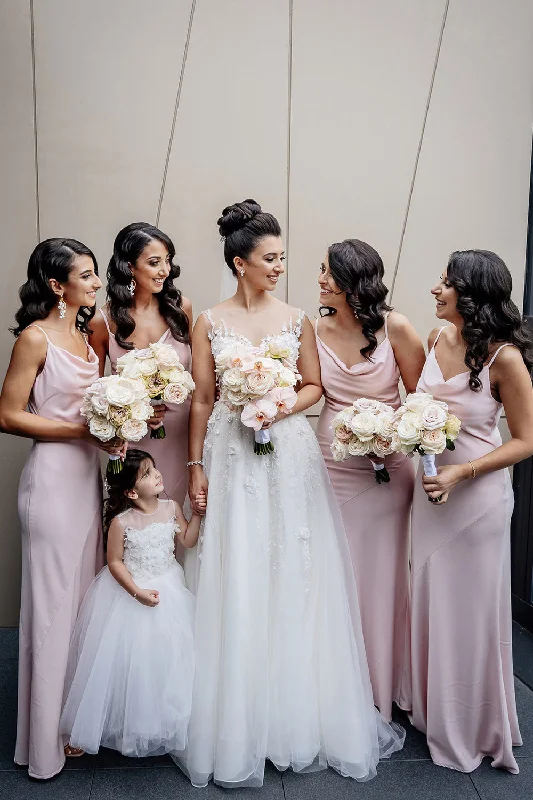 Maxi wedding guest dresses with floral prints for summer weddingsPink Sheath Spaghetti Straps Long Bridesmaid Dress Maxi wedding guest dresses with floral prints for summer weddingsPink Sheath Spaghetti Straps Long Bridesmaid Dress