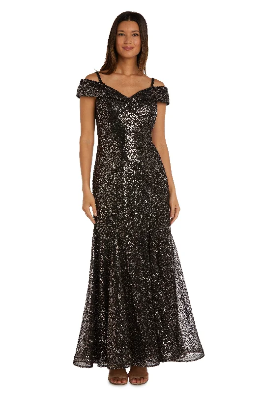Wedding guest dresses with puff sleeves and knee - length hemsR&M Richards 2776 Long Off Shoulder Formal Dress