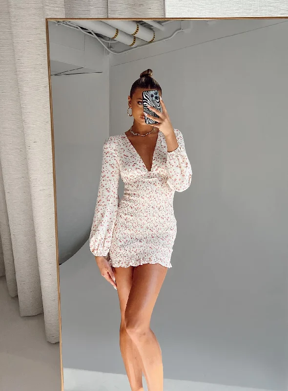 Bodycon dress with a patchwork pattern​Sawyer Long Sleeve Mini Dress Multi