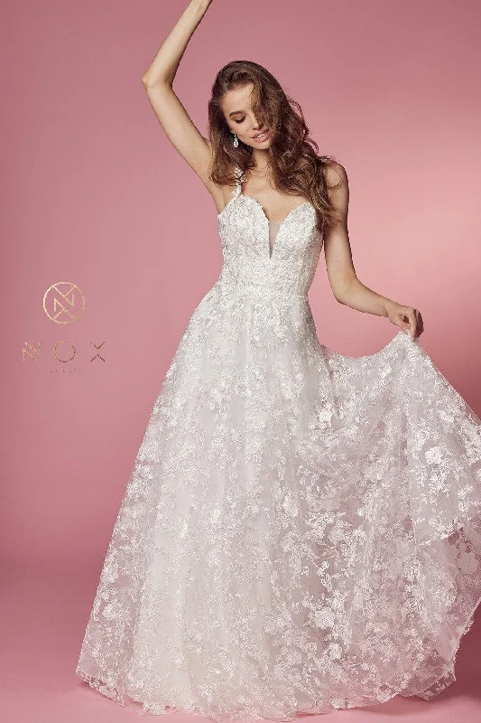 One - shoulder wedding guest dresses with beaded detailsSleeveless A-Line Long Wedding Gown Sale