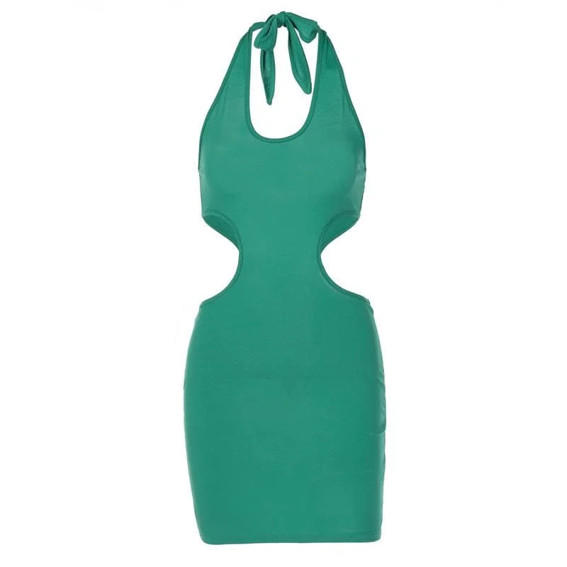 Velvet cocktail dresses with long sleeves for winter galasBerryBetty - Sleeveless solid v neck halter self tie backless hollow out mini dress Velvet cocktail dresses with long sleeves for winter galasBerryBetty - Sleeveless solid v neck halter self tie backless hollow out mini dress