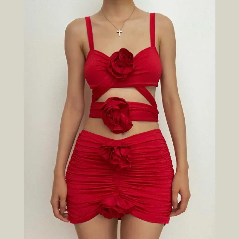 Geometric - printed cocktail dresses with a long - sleeve optionBerryBetty - Solid ruched hollow out flower applique backless mini dress Geometric - printed cocktail dresses with a long - sleeve optionBerryBetty - Solid ruched hollow out flower applique backless mini dress