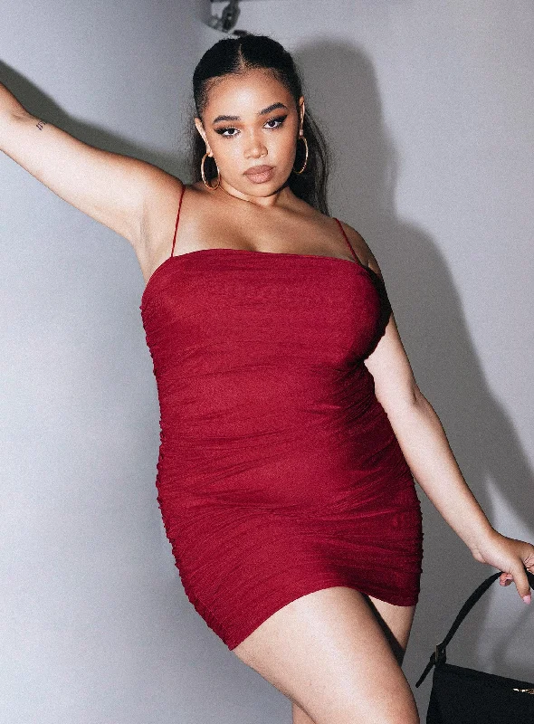 Bodycon dress made of jersey for a casual look​Tara Mini Dress Red Curve
