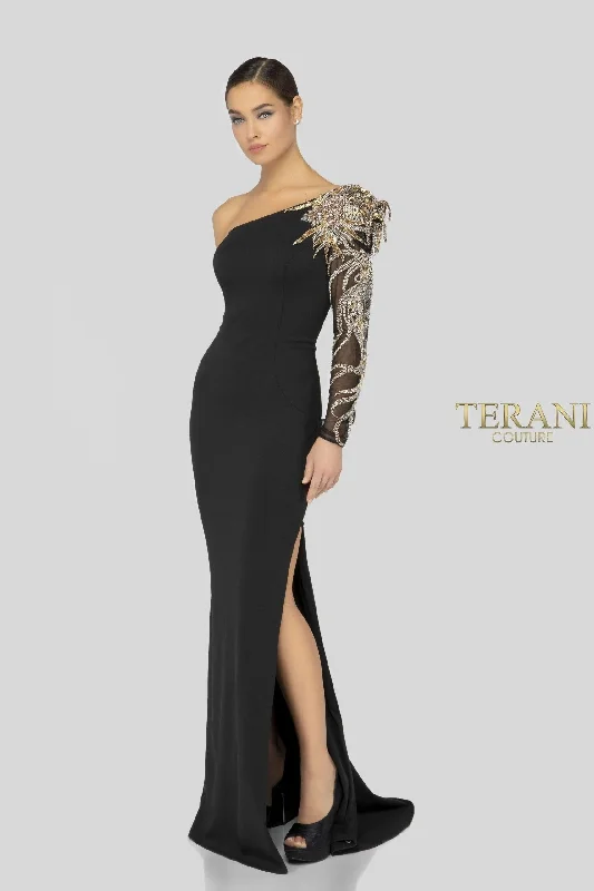 Bodycon dress with a halter neck​Terani Couture 1911E9094 Long Formal Prom Gown