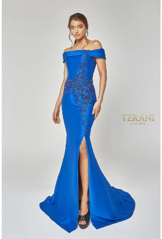 Sheath - style bodycon dress for a sophisticated office look​Terani Couture 1921M0510 Long Formal Beaded Dress