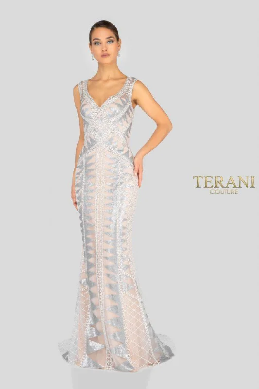 Bodycon dress with a flared skirt for a unique silhouette​Terani Couture 1913E9226 Long Formal Prom Dress