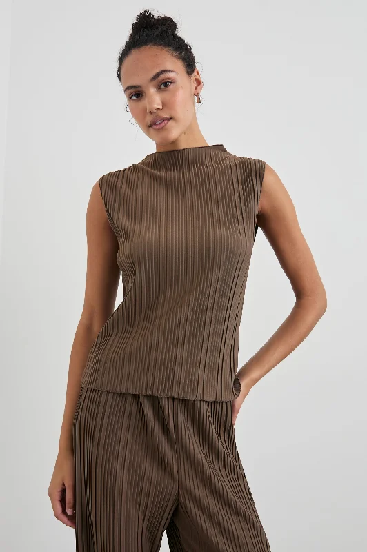 Halter - neck wedding guest dresses with beaded strapsTREA TOP - MOREL