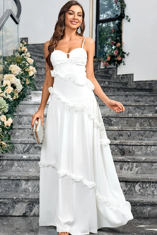 Cocktail dresses with a floral print and a peplum waistWhite A Line Sweetheart Neck Spaghetti Straps Long Simple Dress Cocktail dresses with a floral print and a peplum waistWhite A Line Sweetheart Neck Spaghetti Straps Long Simple Dress