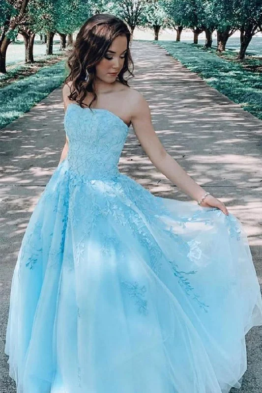 Cocktail party dresses in a classic little black dress styleA-line Blue Lace Appliques Long Prom Dress Evening Dress PSK196 Cocktail party dresses in a classic little black dress styleA-line Blue Lace Appliques Long Prom Dress Evening Dress PSK196