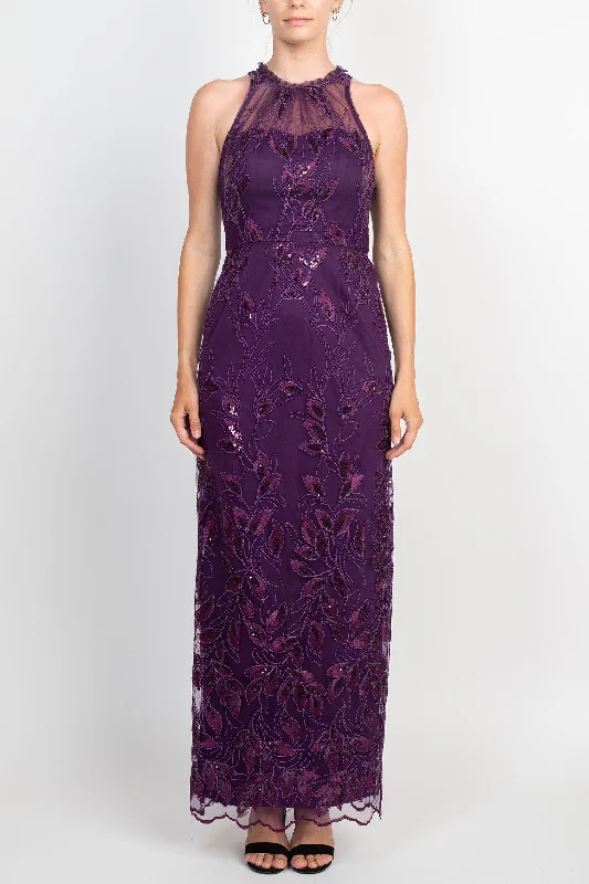 Satin party dresses with a smooth and lustrous finishAdrianna Papell AP1E209275 Sleeveless Long Embroidered Formal Dress Satin party dresses with a smooth and lustrous finishAdrianna Papell AP1E209275 Sleeveless Long Embroidered Formal Dress