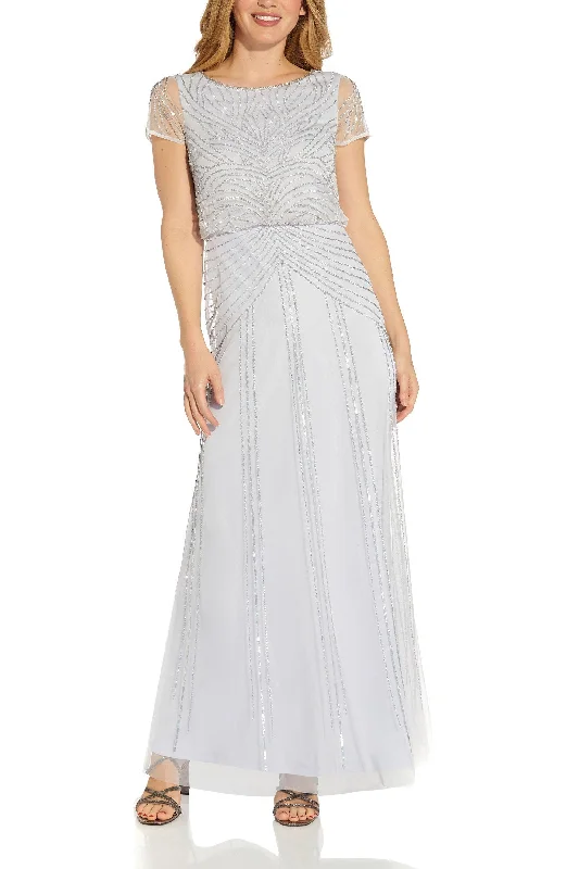 Party dresses with a ruched fabric for a textured and flattering effectAdrianna Papell AP1E209663 Long Short Sleeve Formal Dress Party dresses with a ruched fabric for a textured and flattering effectAdrianna Papell AP1E209663 Long Short Sleeve Formal Dress