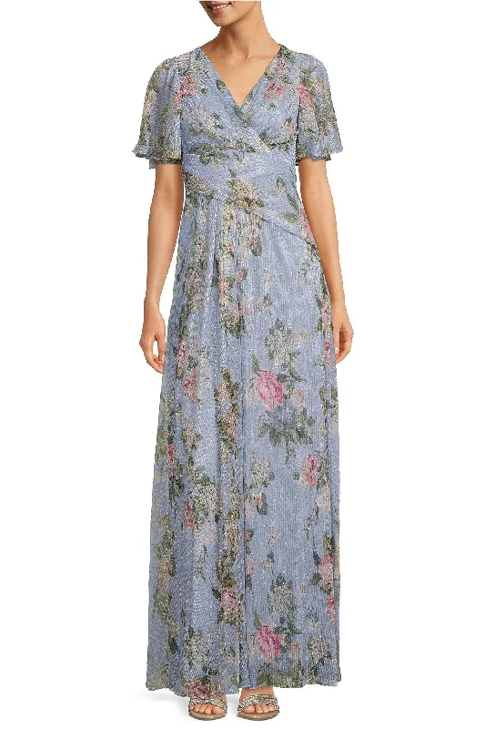 Party dresses with a metallic - thread embroidery for a luxurious touchAdrianna Papell AP1E209735 Short Sleeve Long Formal Dress Party dresses with a metallic - thread embroidery for a luxurious touchAdrianna Papell AP1E209735 Short Sleeve Long Formal Dress
