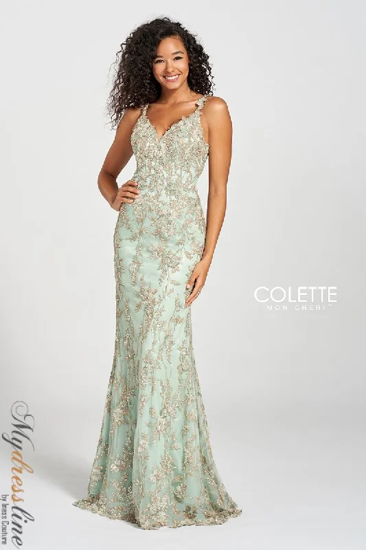 Formal dresses with asymmetric ruffled hems and high - low designs for a fashion - forward and dynamic appearanceColette CL12203 Formal dresses with asymmetric ruffled hems and high - low designs for a fashion - forward and dynamic appearanceColette CL12203