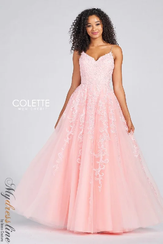 Prom dresses with one - shoulder designs and feather accents for a bold statementColette CL12208 Prom dresses with one - shoulder designs and feather accents for a bold statementColette CL12208