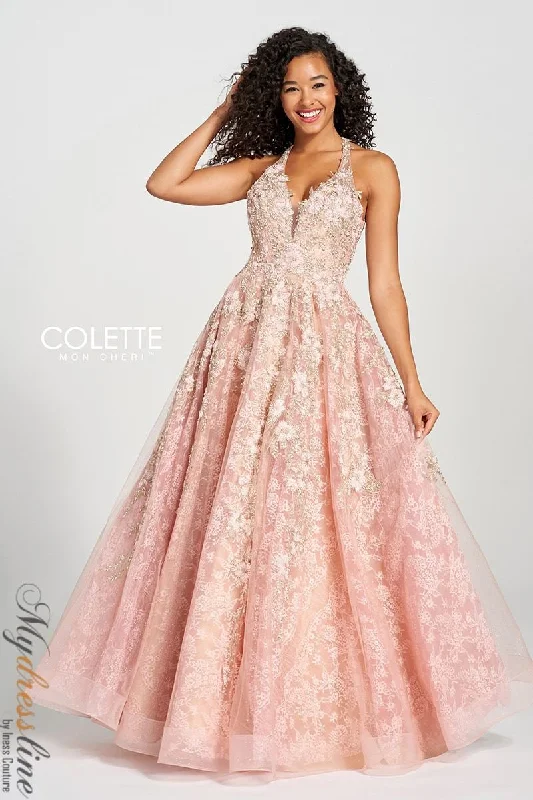 Prom dresses with pom - pom - decorated hems and cotton - blend fabrics for a playful and comfortable formal styleColette CL12214 Prom dresses with pom - pom - decorated hems and cotton - blend fabrics for a playful and comfortable formal styleColette CL12214