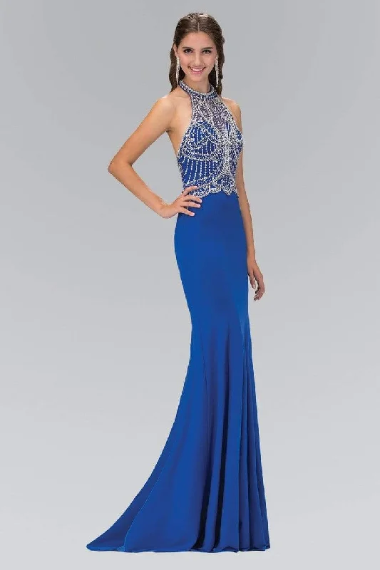 Strapless formal dresses with tulle skirts for a classic prom lookElizabeth K - GL1301 Bead Embellished Halter Neck Trumpet Gown Strapless formal dresses with tulle skirts for a classic prom lookElizabeth K - GL1301 Bead Embellished Halter Neck Trumpet Gown