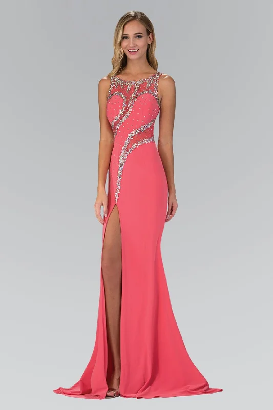 Formal dresses with tiered skirts and pearl embellishments for a luxurious feelElizabeth K - GL2146 Beaded Bateau Neck Trumpet Gown Formal dresses with tiered skirts and pearl embellishments for a luxurious feelElizabeth K - GL2146 Beaded Bateau Neck Trumpet Gown
