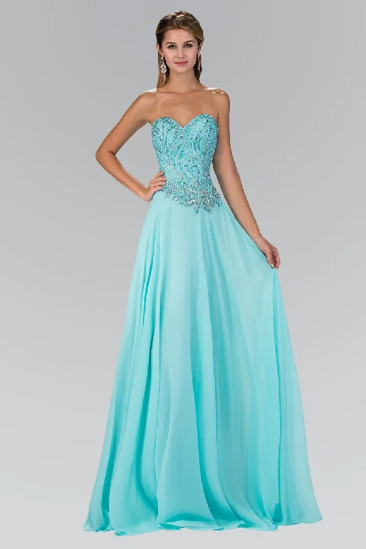 Formal dresses with gathered bodices and wide - leg skirts for a comfortable and stylish silhouetteElizabeth K - GL2114 Beaded Sweetheart A-Line Dress Formal dresses with gathered bodices and wide - leg skirts for a comfortable and stylish silhouetteElizabeth K - GL2114 Beaded Sweetheart A-Line Dress