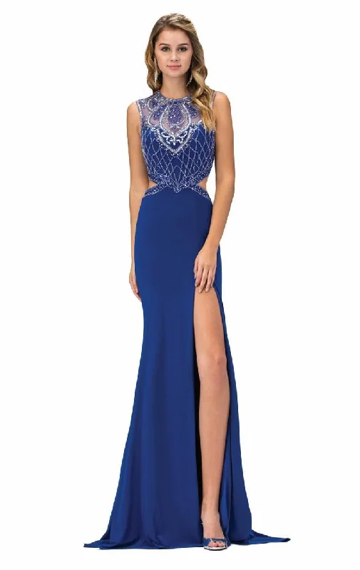 Prom dresses with cold - shoulder cutouts and satin bows for a trendy lookElizabeth K - GL1328 Embellished Illusion Jewel Sheath Dress Prom dresses with cold - shoulder cutouts and satin bows for a trendy lookElizabeth K - GL1328 Embellished Illusion Jewel Sheath Dress