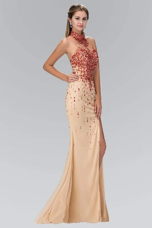 Prom dresses with keyhole backs and rhinestone - studded straps for a flirty lookElizabeth K - GL2147 Jeweled High Neck Trumpet Gown Prom dresses with keyhole backs and rhinestone - studded straps for a flirty lookElizabeth K - GL2147 Jeweled High Neck Trumpet Gown