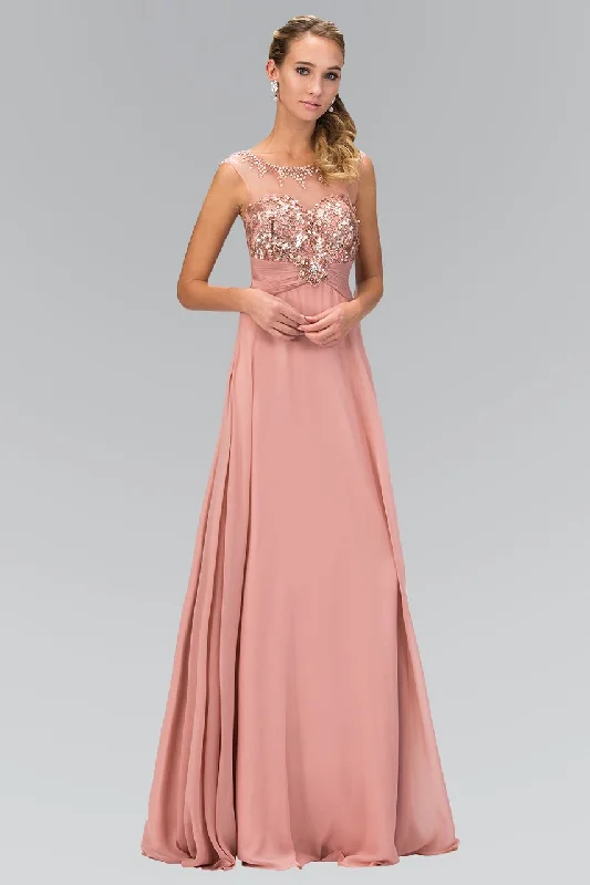 Formal dresses with abstract print panels and rhinestone embellishments for a unique formal eventElizabeth K - GL2085 Sequined Illusion Bateau Neck A-Line Dress Formal dresses with abstract print panels and rhinestone embellishments for a unique formal eventElizabeth K - GL2085 Sequined Illusion Bateau Neck A-Line Dress