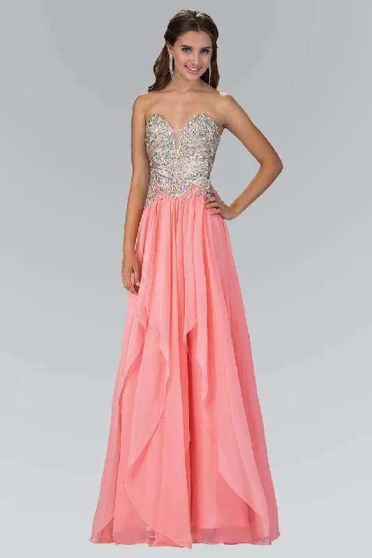 Formal dresses with side - slit pockets and beaded accents for a practical and stylish formal eventElizabeth K - GL2092 Strapless Beaded Corset Gown Formal dresses with side - slit pockets and beaded accents for a practical and stylish formal eventElizabeth K - GL2092 Strapless Beaded Corset Gown