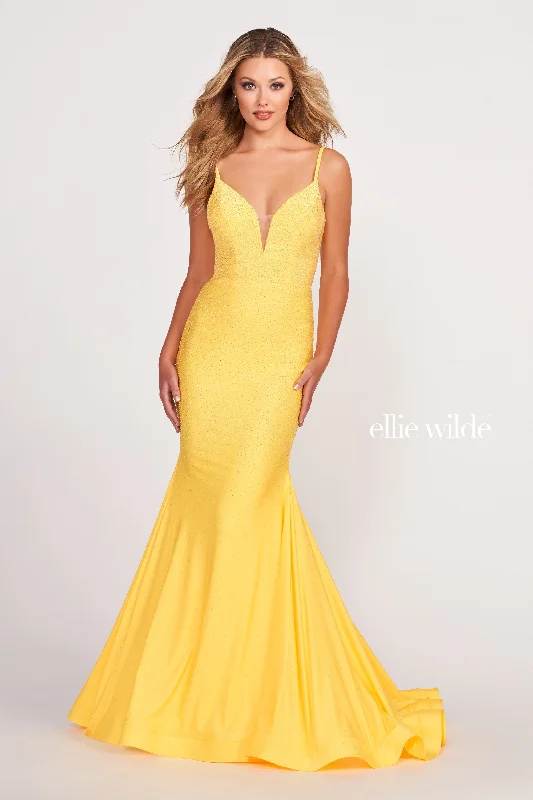 Sequined formal dresses with open backs for a sexy prom styleEllie Wilde EW120012